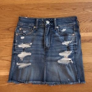 American Eagle Ripped Jean Skirt